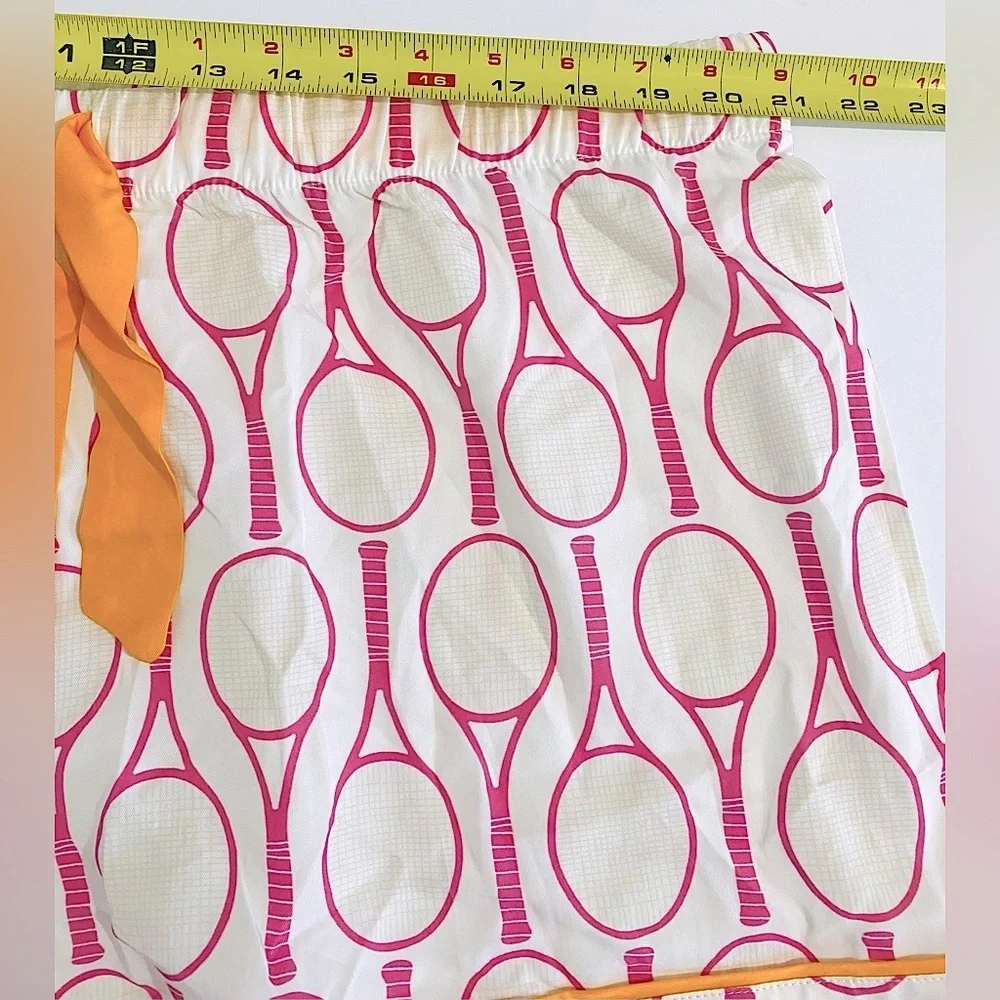 New Katie Kime Novelty Print Tennis Time Pajama Short Set Top & Bottom 3XL / 2XL